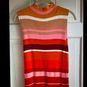 Ann Taylor Color Striped Sleeveless Sweater